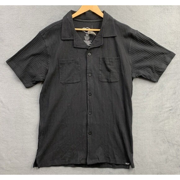 Men's Black Casual Button Down Shirt - Picture 1 of 13